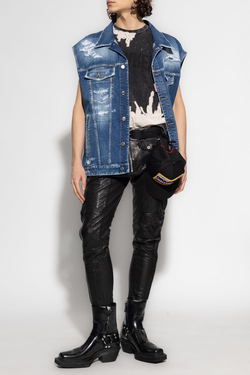 Distressed jean clearance vest